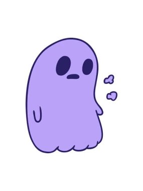 Bir kawai sevimli hayaletinin titreyen animasyonu.