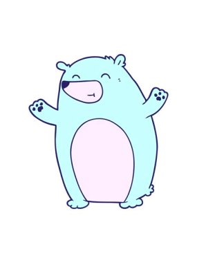 Mutlu kutup ayısı karakterinin hareketli animasyonu