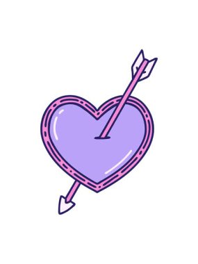 bir ok ve kalbin ikonik dövme karalamalarının animasyonunu bob ve duraklat