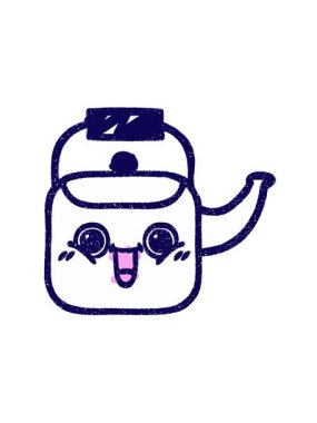 Bir Kettle Tebeşir Çiziminin neon ışık efekti canlandırması