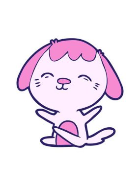 Oturan mutlu çizgi filmin hareketli animasyonu.