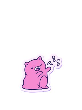 Şarkı söyleyen bir ayının çıkartmasının zıplama hareketi.