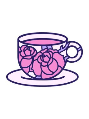 bir fincanın ve çiçek sanatının animasyonunu renklendir