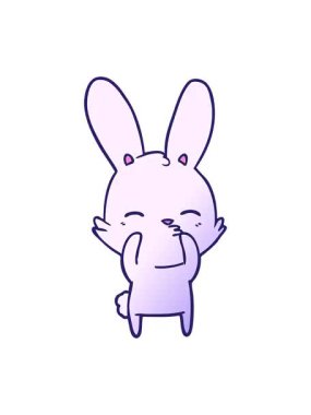 İlginç bir tavşan çizgi filminin pixelize efekti