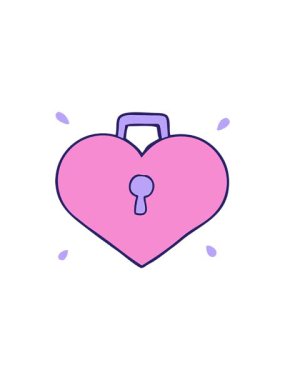 Radyoaktif parlak çizgi film animasyonu Kilitli aşk kalbi