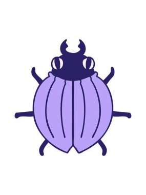 Eğlenceli bir karikatür böceğinin hareketli animasyonu