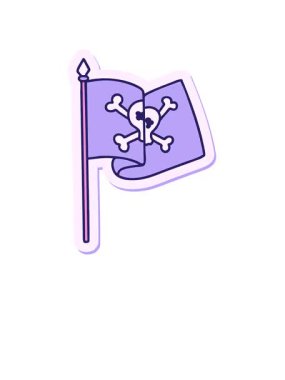 Dövme çıkartmasının canlandırmasını geleneksel bir korsan bayrağı tarzında kaldırın ve yüzdürün.