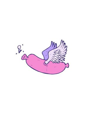 Çizgi film uçan sosislerinin radyoaktif parlayan animasyonu