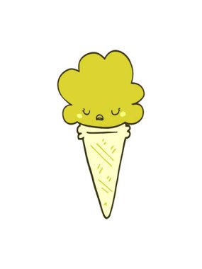 Yüzü olan karikatür dondurmasının renk değişimi