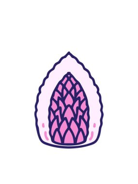 Yanıp sönen radyal çizgiler geleneksel Brezilya kızarmış tavuk coxinha çizgi filminin animasyonu