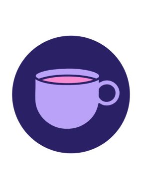 Bir fincan kahvenin ikonik dövme çiziminin dönen hareketi.