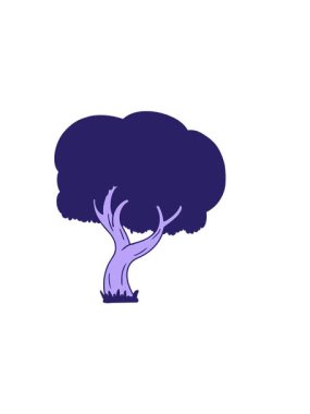 El çiziminin yatay titreşimli animasyonu bir yaz ağacının karalaması