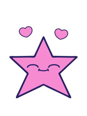 dönen kalpler altın yıldızın sevimli bir çizgi filminin animasyonu