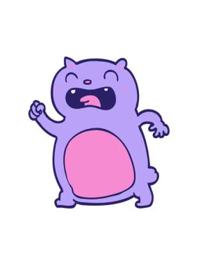 Titreyen hareket animasyonu bir çizgi film kedisi karalaması.