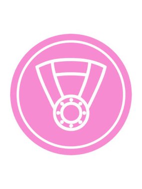 Madalya ödüllü dairesel simgenin basınçlı animasyonu