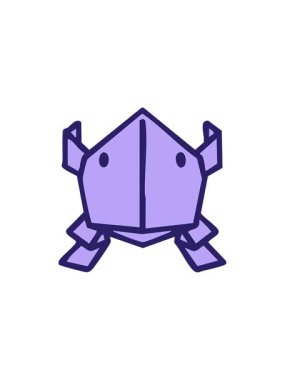 Japon katlanmış kağıt origami zıplayan kurbağanın yıldız patlaması etkisi animasyonu