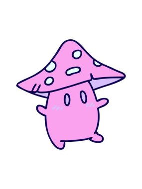 Ender bulunan küçük bir mantar yaratığın sonbahar melteminde hoplayıp zıplamasının neon ışık efekti animasyonu