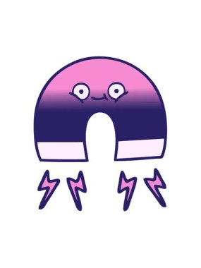 Bir mıknatısın gölgeli karikatürünün hareketli animasyonunu oynat