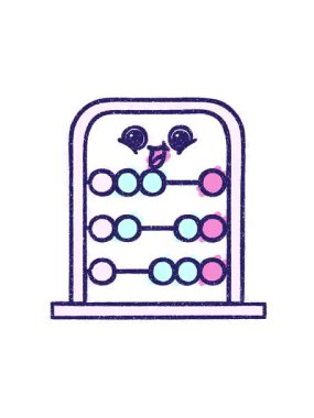 Abaküs Tebeşir Çiziminin dönen hareketli animasyonu