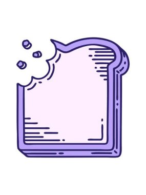 Isırılmış bir ekmek diliminin ikonik dövme stilini salla ve durdur