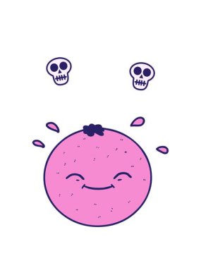 karikatür turuncu dizaynının kafatası animasyonu