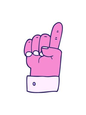 Gösterilen el çizgi filminin titreşimli hareket animasyonu