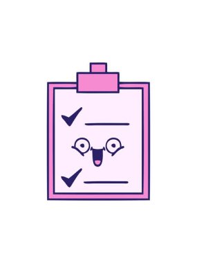 Sevimli çizgi film kontrol listesinin hareketli canlandırması