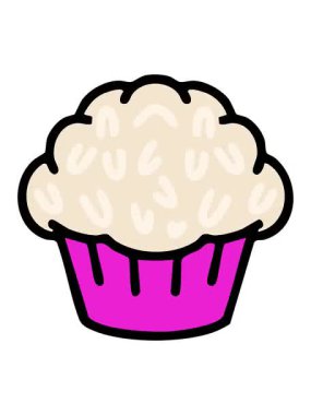 Geleneksel Brezilya hindistancevizi mantarlı tatlısının titreşimli animasyonu