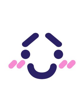 Mutlu kızaran yüz simgesinin piksel efekt canlandırması