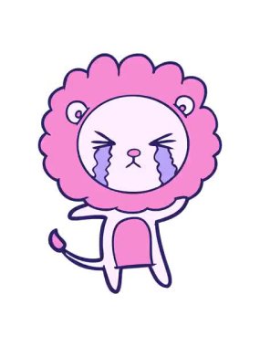 Ağlayan bir aslanın titreyen hareketli animasyonu.