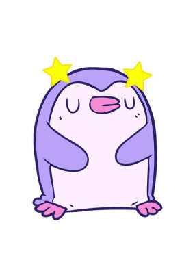 dönen yıldız çizgi film pengueni animasyonu