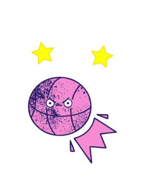 dönen yıldızlar eski grunge desenli basketbol çizgi filminin animasyonu