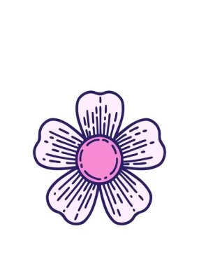 Dövme stili dekoratif çiçeğin canlandırmasını genişletiyorum.