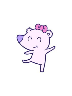 Dikkat çekici neon renkli kutup ayısı çizgi filmi