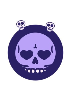 Bir kafatasının ikonik gotik dövme şeklindeki kafatası animasyonu