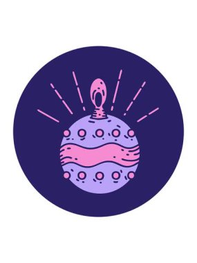 Dövme stili yılbaşı süsü simgesinin basınçlı canlandırması