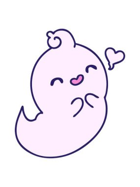 Sevimli bir hayaletin çizgi filminin animasyonunu durdur ve durdur.