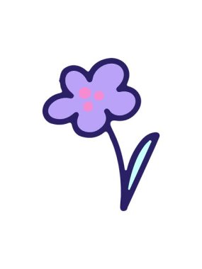 Bir çiçek tasarımı karikatür elementinin dönen hareket animasyonu