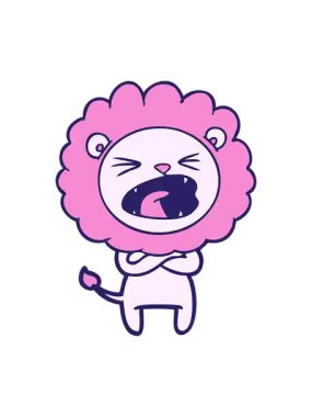 Sinirli aslanın titreyen hareketli animasyonu