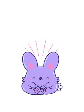 Geleneksel dövmeli mutlu tavşan animasyonunu genişletiyorum.