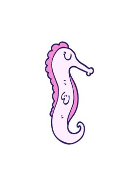 karikatür karalama deniz atının dönen hareketi