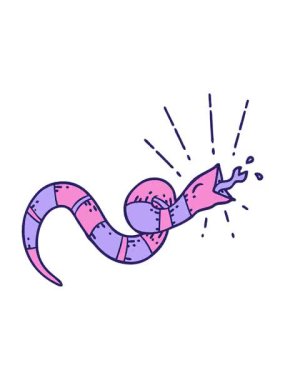 Geleneksel dövme stili tıslayan yılanın titreyen hareketi.