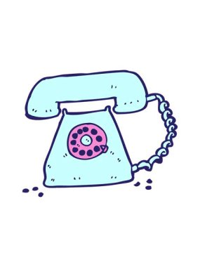 çizgi film retro telefonunun hareketli animasyonu