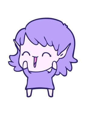 Çizgi film kızı Elf 'in hareketlerini salla ve durdur