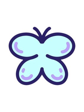 Basit parlak kelebek çizgi filminin animasyonunu salla ve durdur