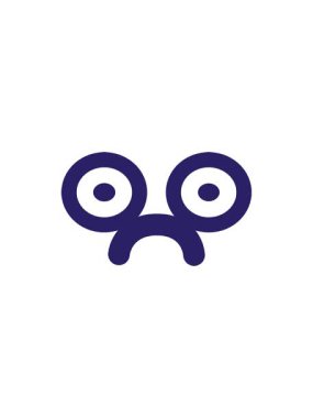 Üzgün bakışlı yüz simgesinin radyoaktif parlayan animasyonu