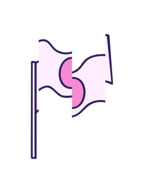 Japon el sallama dizaynının ulusal bayrağının bölünen hareketi