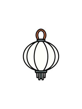 Kağıt fenerin radyoaktif parlak animasyonu Geleneksel Japon gemisi