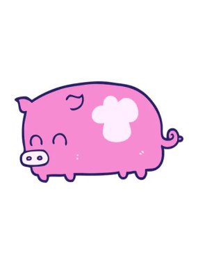 Tatlı domuz çizgi filminin animasyonunu renklendir