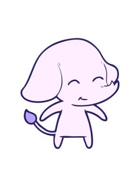 Şirin bir fil çizgi filinin animasyonunu görüntüle